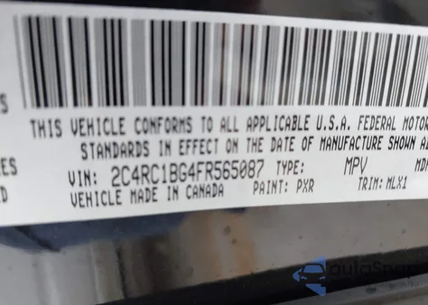 2015 Chrysler Town & Country Touring z USA, uszkodzony, nr VIN 2C4RC1BG4FR565087